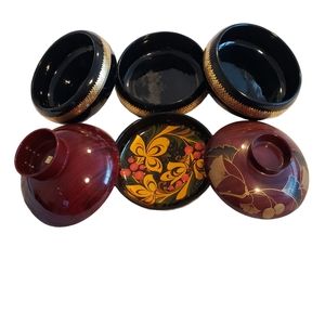 6 Japanese Bowls/Cups Lacqueredware